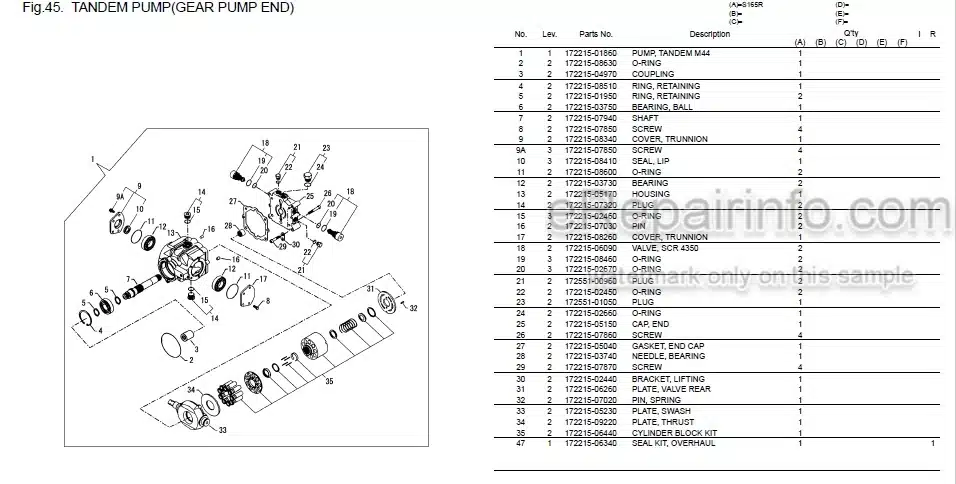 Photo 4 - Yanmar S165R Parts Catalog Skid Steer Loader