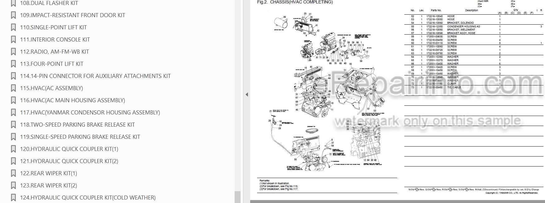 Photo 3 - Yanmar S190R Parts Catalog Skid Steer Loader