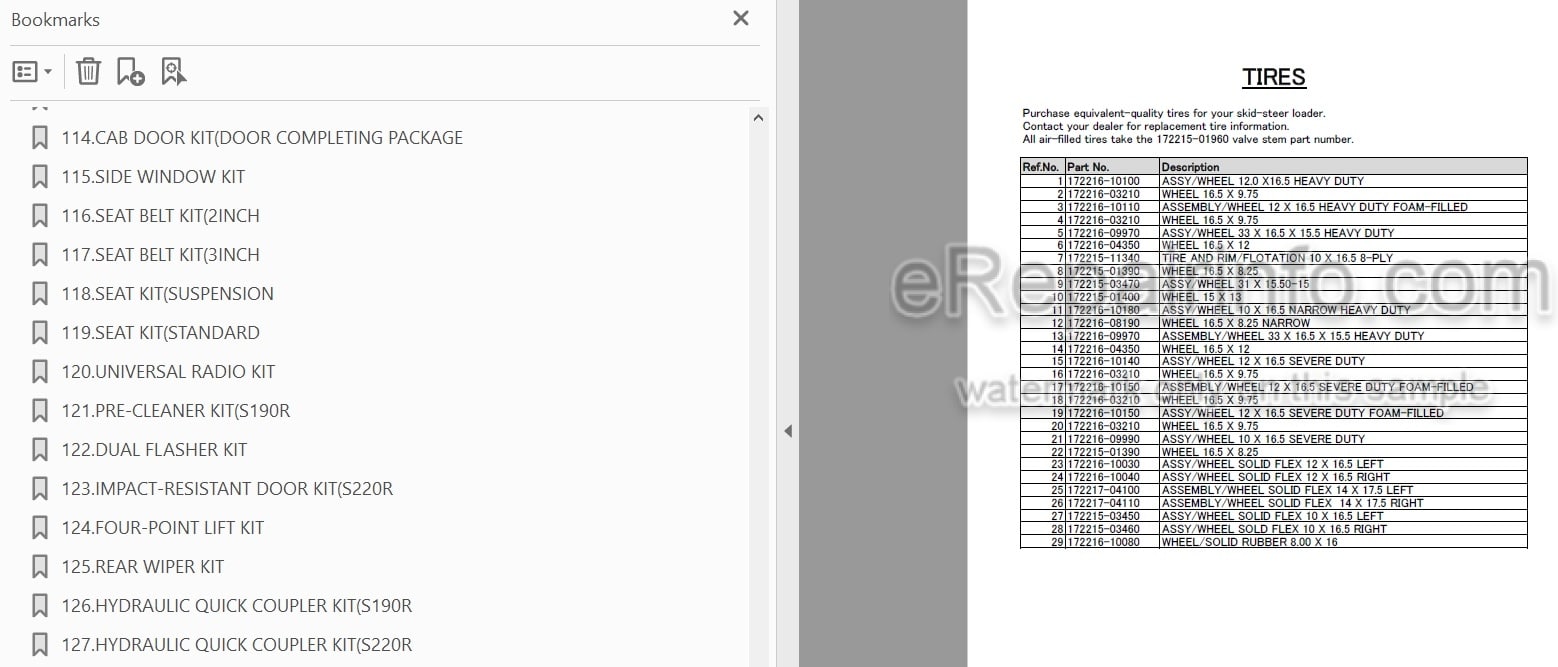 Photo 3 - Yanmar S190R S220R Parts Catalog Skid Steer Loader