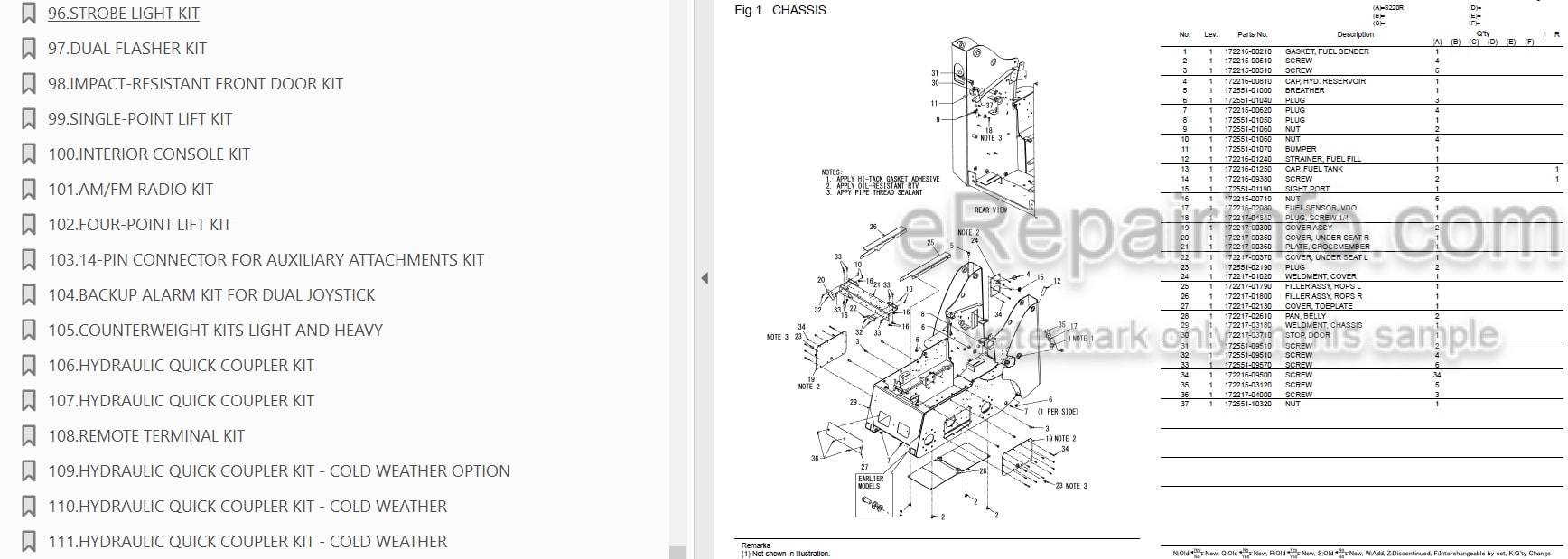 Photo 4 - Yanmar S220R Parts Catalog Skid Steer Loader