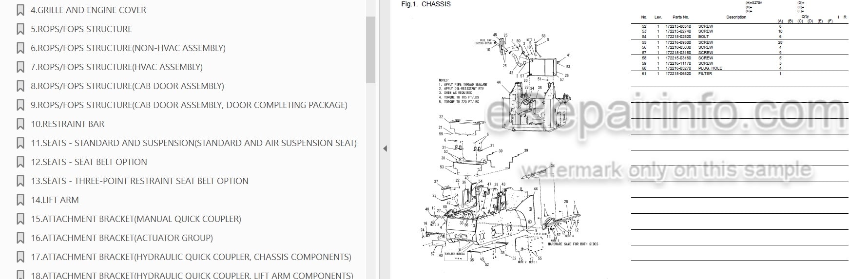 Photo 3 - Yanmar S270V Parts Catalog Skid Steer Loader