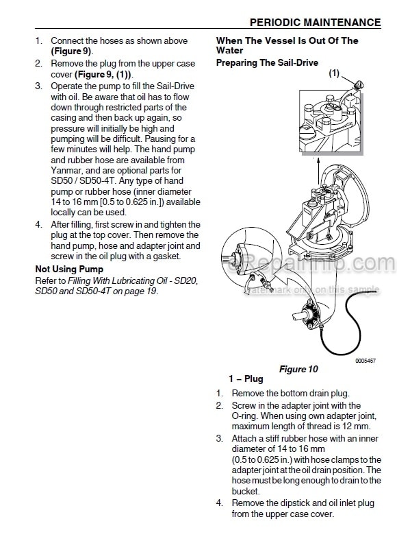 Photo 3 - Yanmar SD20 SD50 SD50-4T Operation Manual Marine Sail Drive