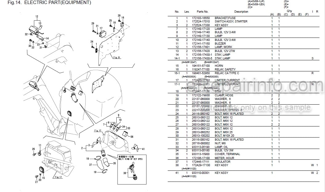 Photo 8 - Yanmar SV08-1 Parts Catalog Excavator