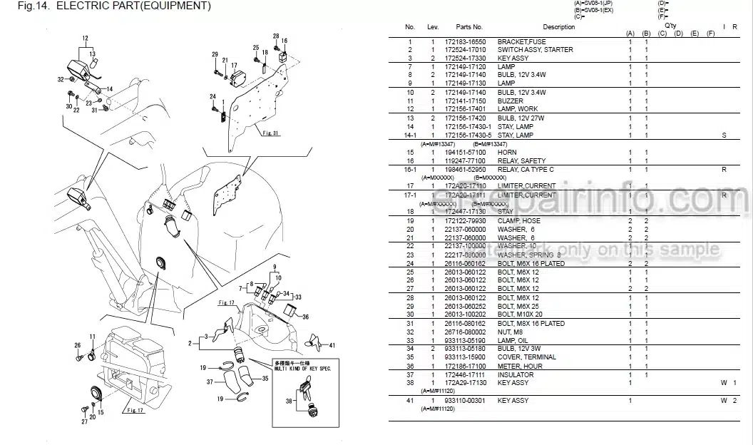 Photo 6 - Yanmar SV08-1A Parts Catalog Excavator