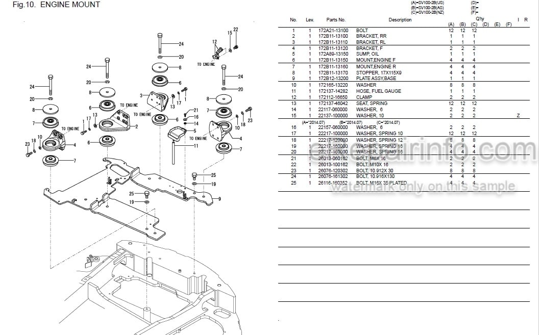 Photo 3 - Yanmar SV100-2B Parts Catalog Excavator