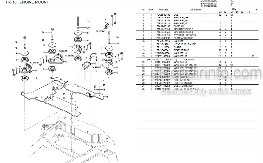 Photo 3 - Yanmar SV100-2B Parts Catalog Excavator
