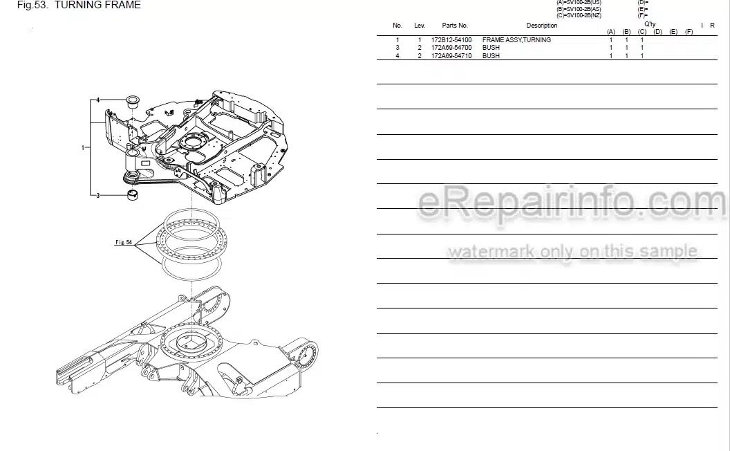 Photo 7 - Yanmar SV100-2A Parts Catalog Excavator