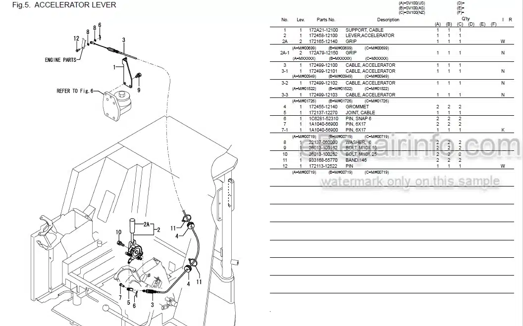 Photo 6 - Yanmar SV100-2A Parts Catalog Excavator