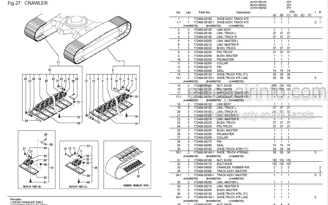 Photo 5 - Yanmar SV100 Parts Catalog Excavator