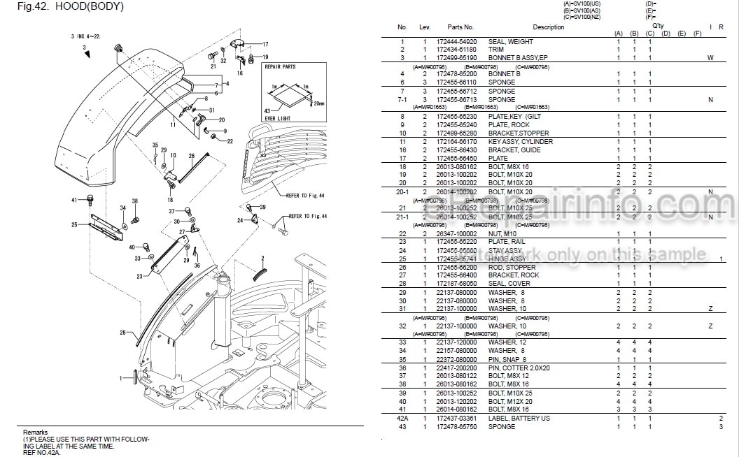 Photo 4 - Yanmar SV100 Parts Catalog Excavator