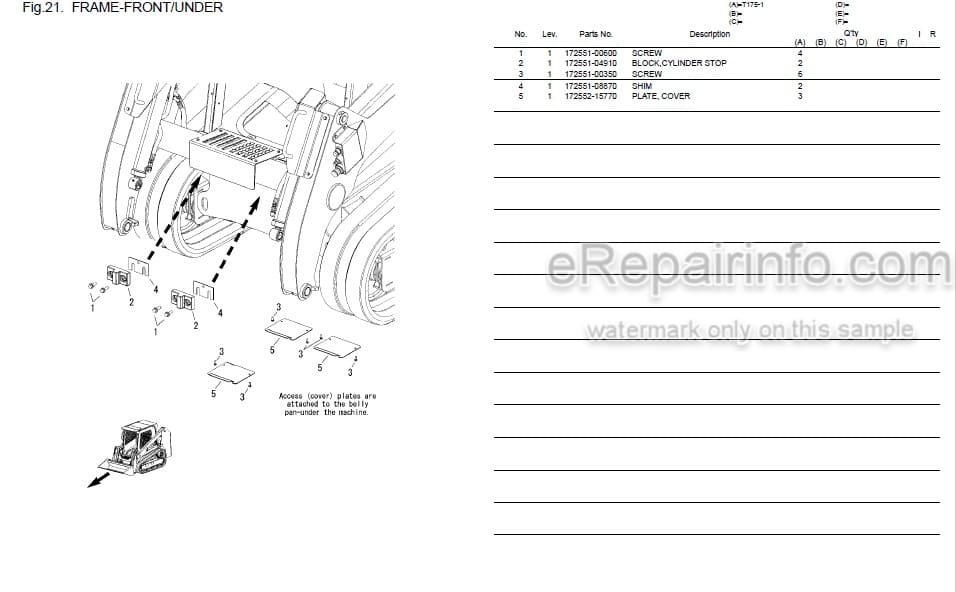 Photo 7 - Yanmar T175 Parts Catalog Compact Track Loader