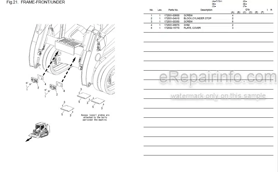 Photo 7 - Yanmar T175 Parts Catalog Compact Track Loader