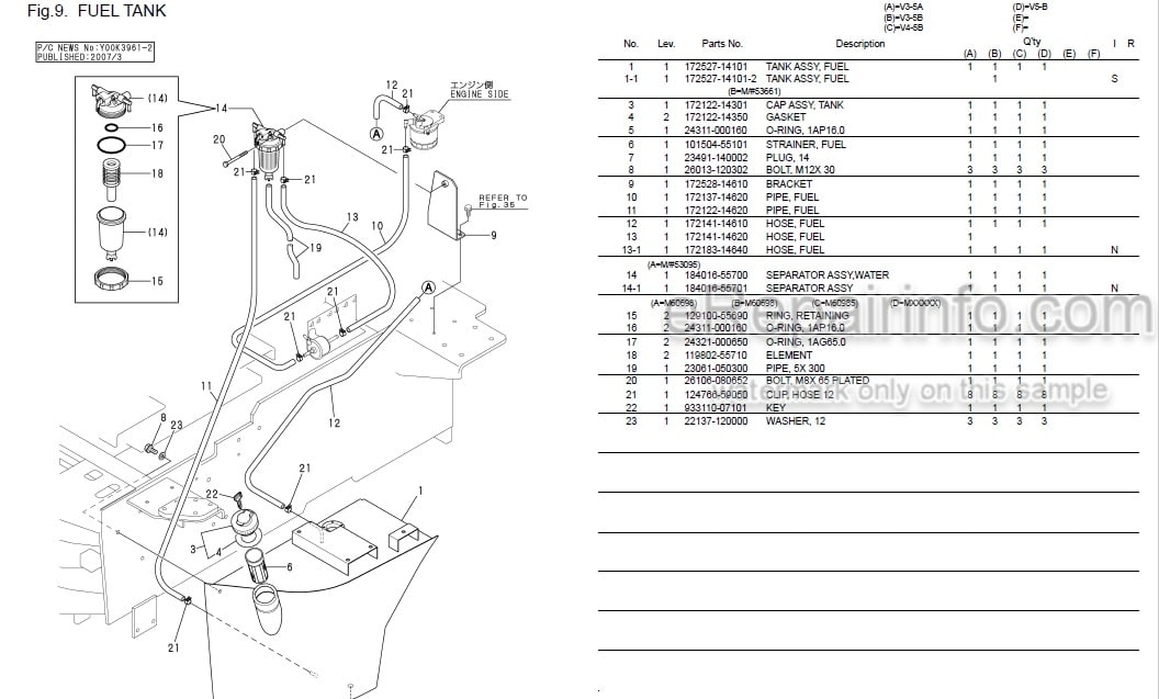 Photo 6 - Yanmar V3-6 Parts Catalog Wheel Loader