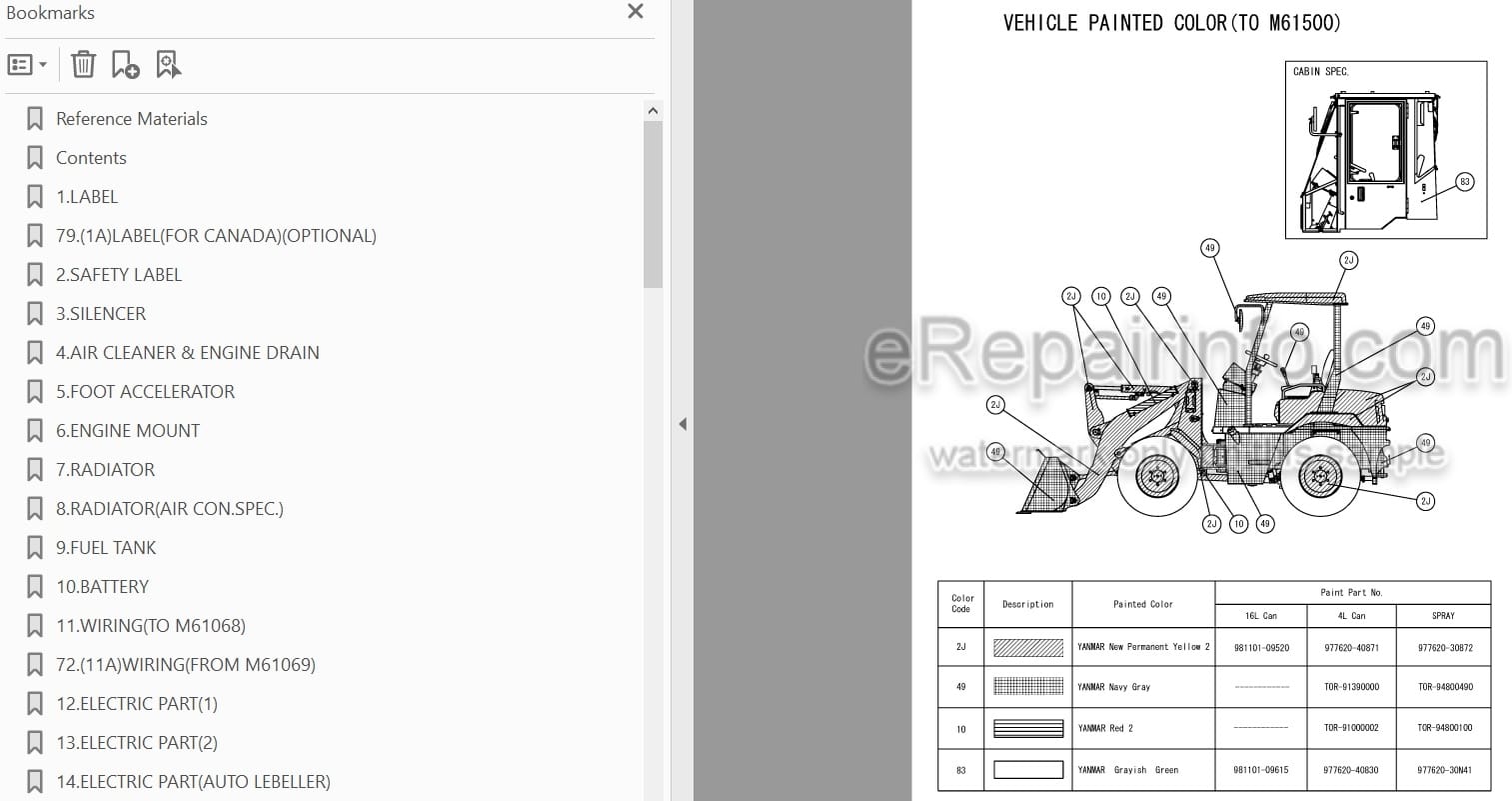 Photo 3 - Yanmar V3-6 Parts Catalog Wheel Loader