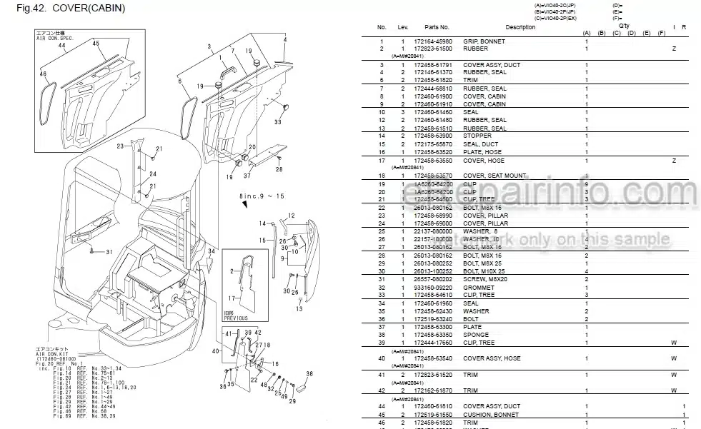 Photo 5 - Yanmar VIO040-2 Parts Catalog Excavator