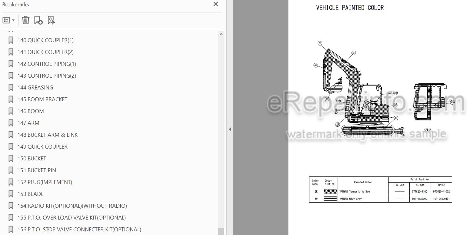 Photo 4 - Yanmar VIO050-6B Parts Catalog Excavator