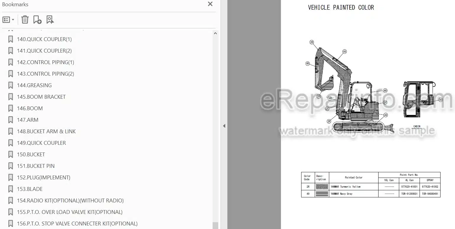 Photo 4 - Yanmar VIO050-6B Parts Catalog Excavator