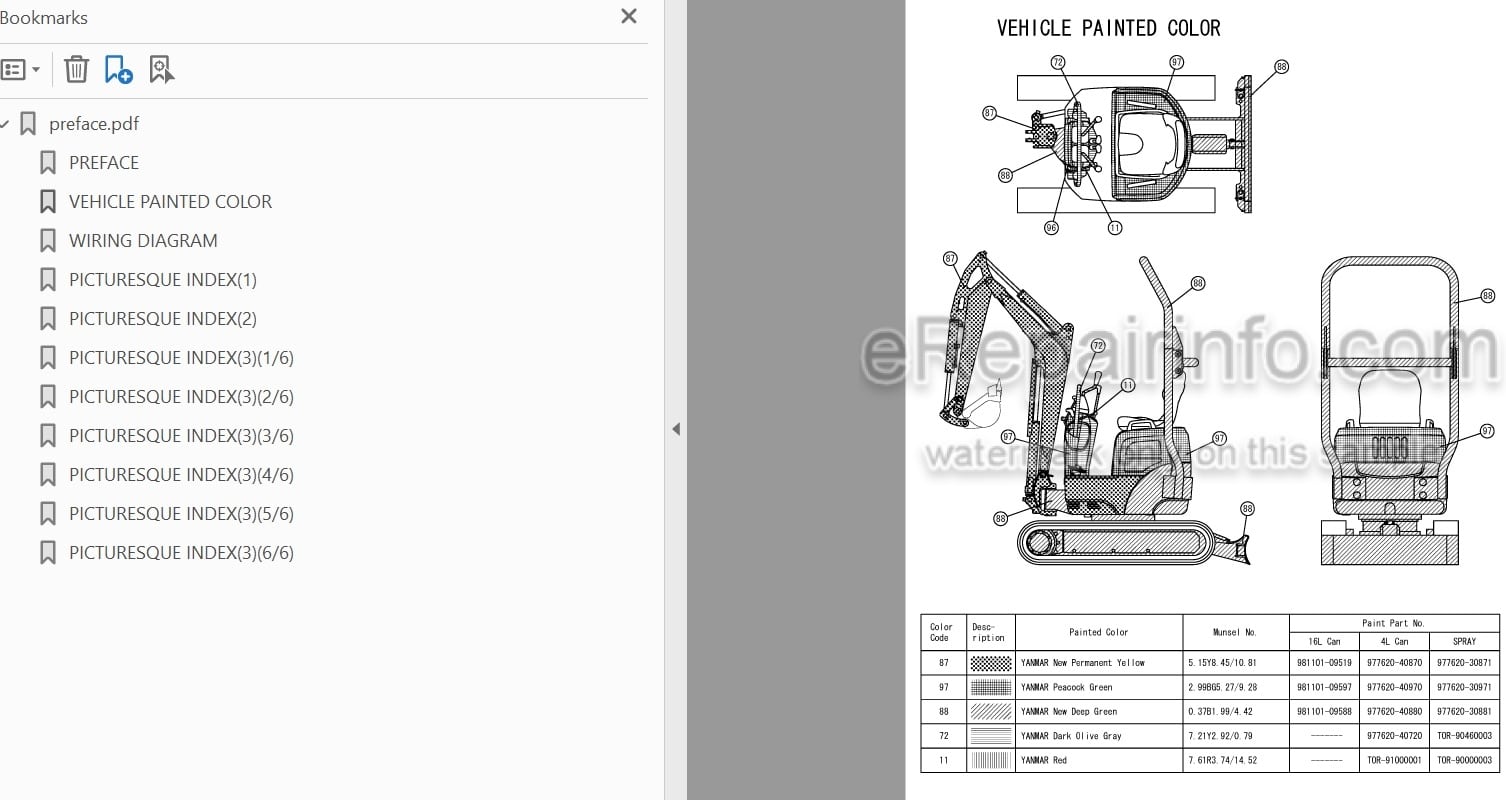 Photo 4 - Yanmar VIO10-2 Parts Catalog Excavator