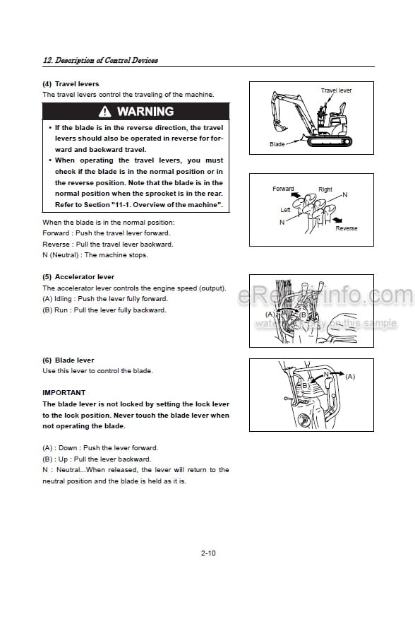Photo 6 - Yanmar VIO15-2 Operation And Maintenance Manual Excavator