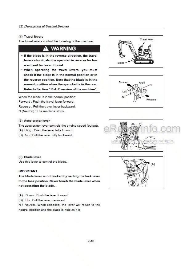 Photo 11 - Yanmar VIO10 Operation And Maintenance Manual Excavator