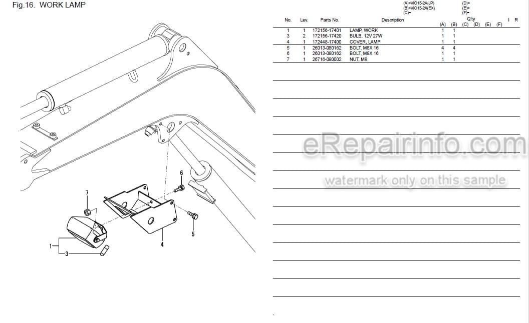 Photo 5 - Yanmar VIO15-2A Parts Catalog Excavator