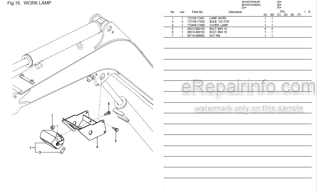 Photo 5 - Yanmar VIO15-2A Parts Catalog Excavator