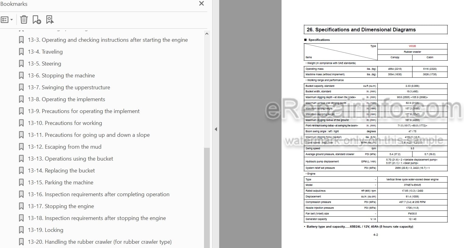Photo 5 - Yanmar VIO20 Operation And Maintenance Manual Excavator