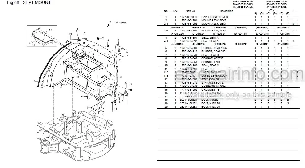 Photo 6 - Yanmar VIO27-2 Parts Catalog Excavator