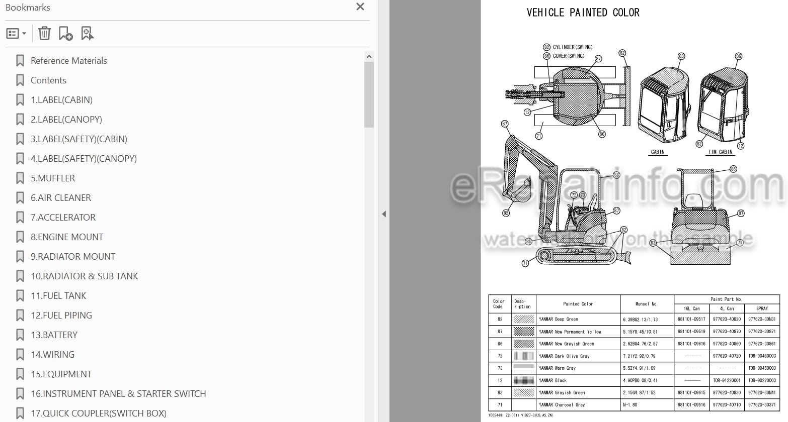 Photo 4 - Yanmar VIO27-3 Parts Catalog Excavator