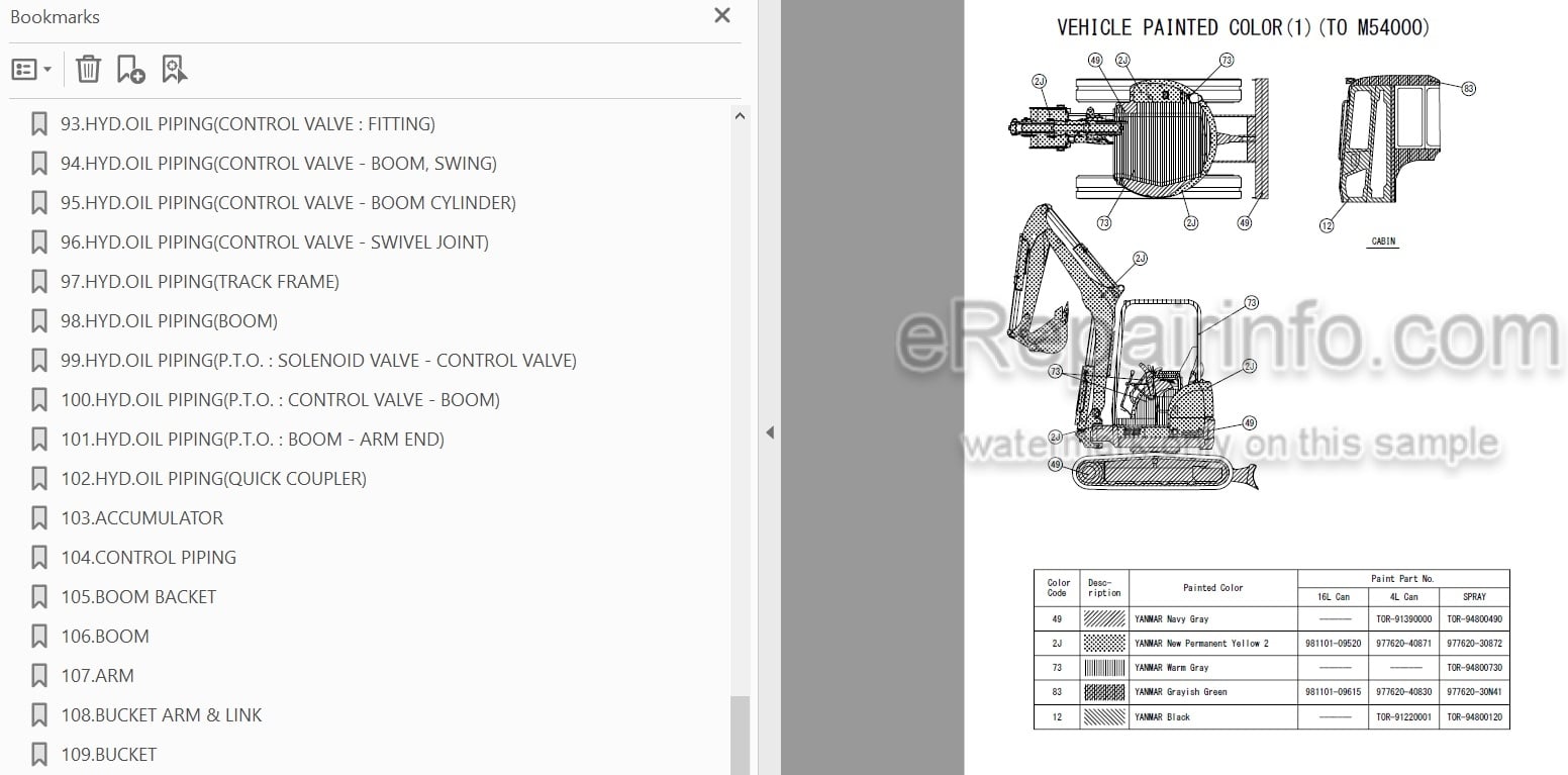 Photo 3 - Yanmar VIO27-5B Parts Catalog Excavator