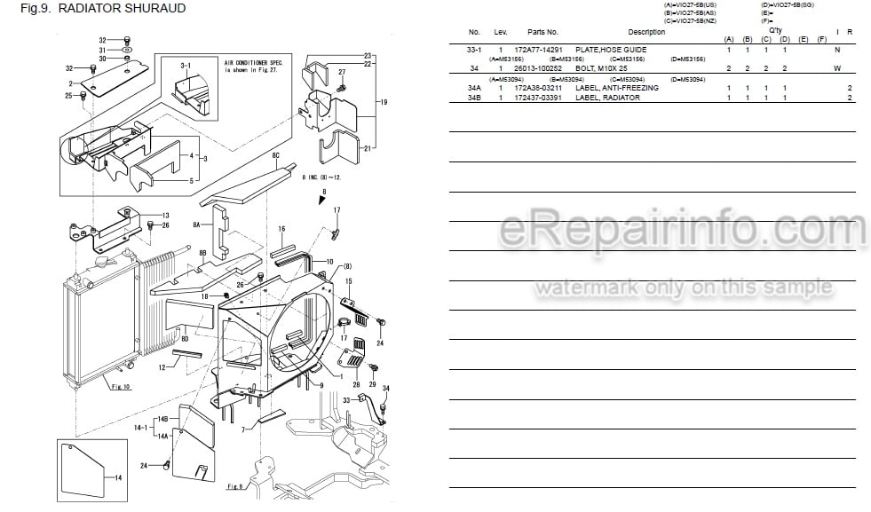Photo 1 - Yanmar VIO27-5B Parts Catalog Excavator