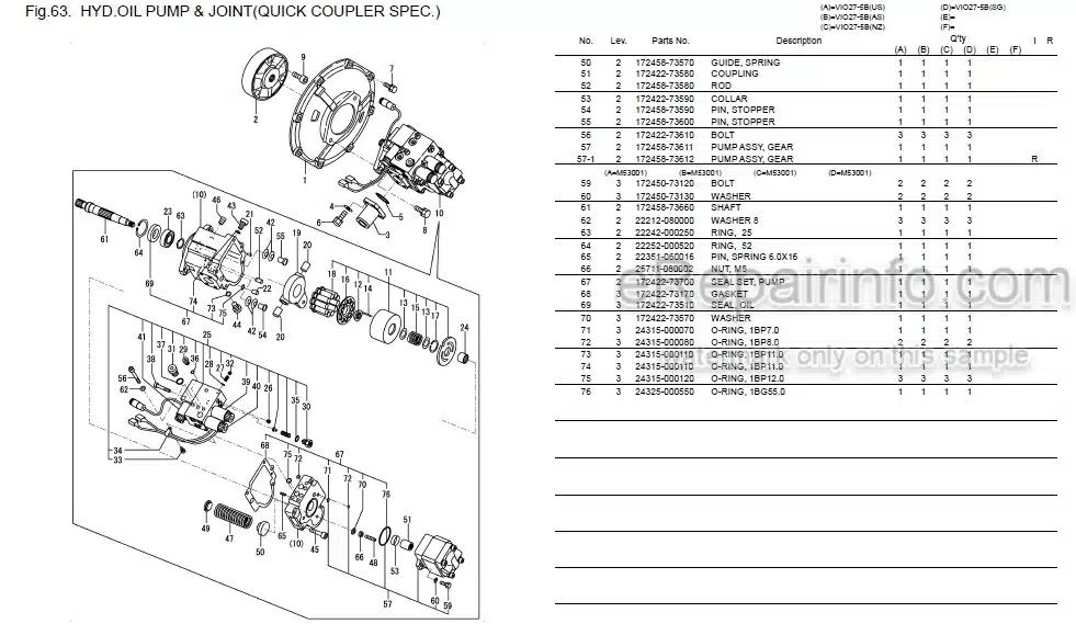 Photo 4 - Yanmar VIO27-5B Parts Catalog Excavator