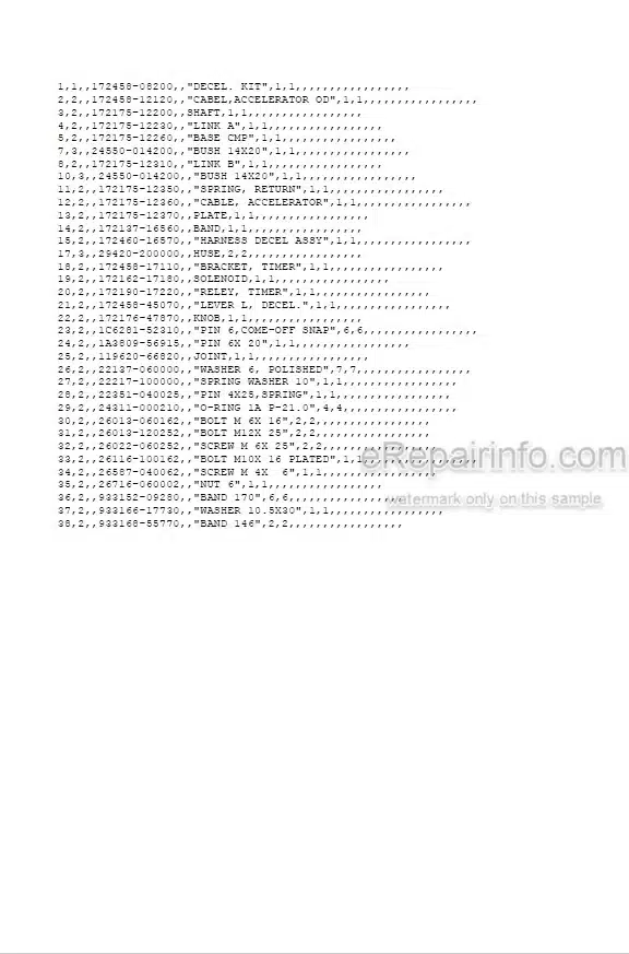 Photo 5 - Yanmar VIO30-2 Parts Catalog Excavator