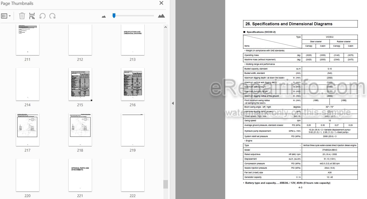 Photo 5 - Yanmar VIO30-2 VIO35-2 Operation And Maintenance Manual Excavator