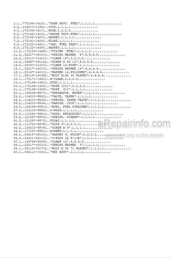 Photo 5 - Yanmar VIO40-1 Parts Catalog Excavator
