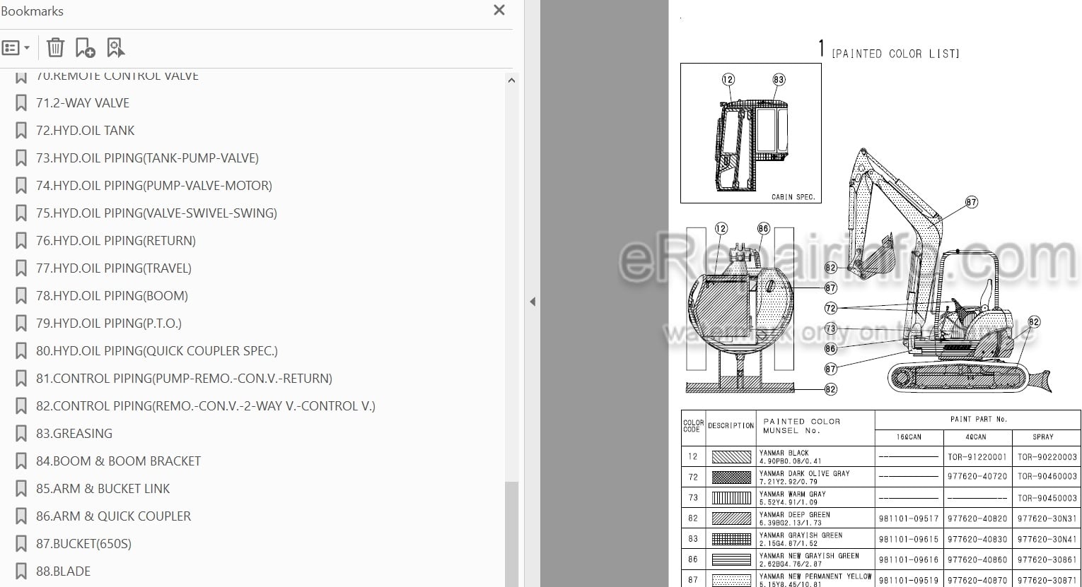 Photo 3 - Yanmar VIO40-2 Parts Catalog Excavator