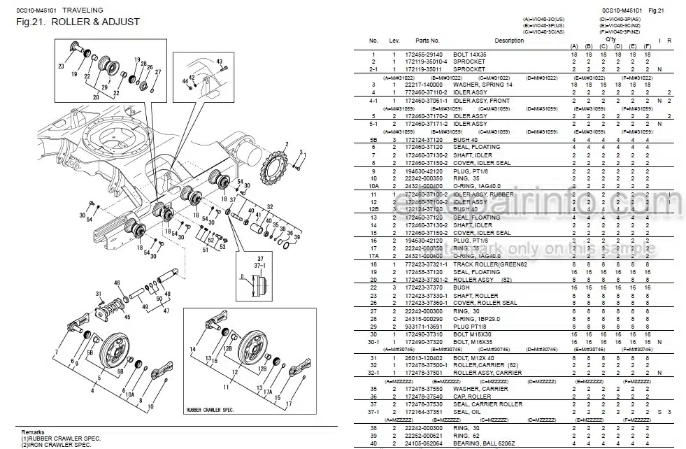 Photo 5 - Yanmar VIO40-3 Parts Catalog Excavator