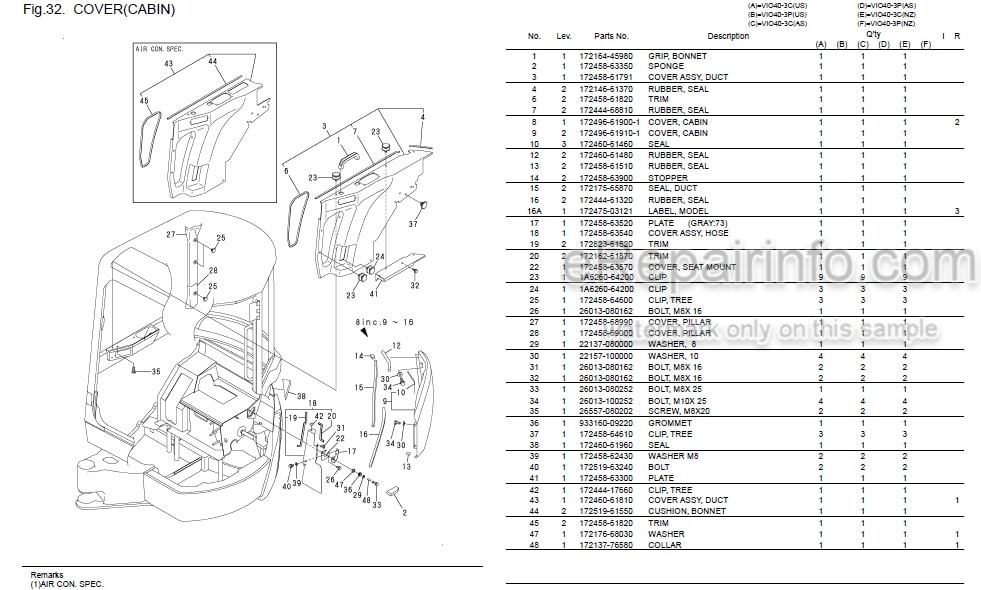 Photo 4 - Yanmar VIO40-3 Parts Catalog Excavator