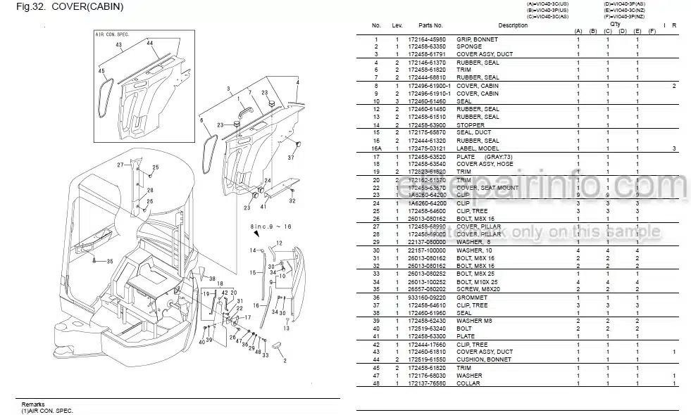 Photo 4 - Yanmar VIO40-3 Parts Catalog Excavator