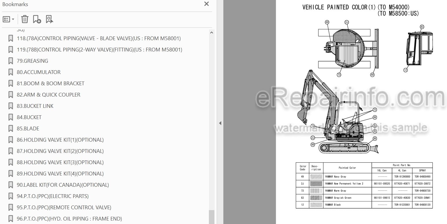Photo 4 - Yanmar VIO45-5B Parts Catalog Excavator