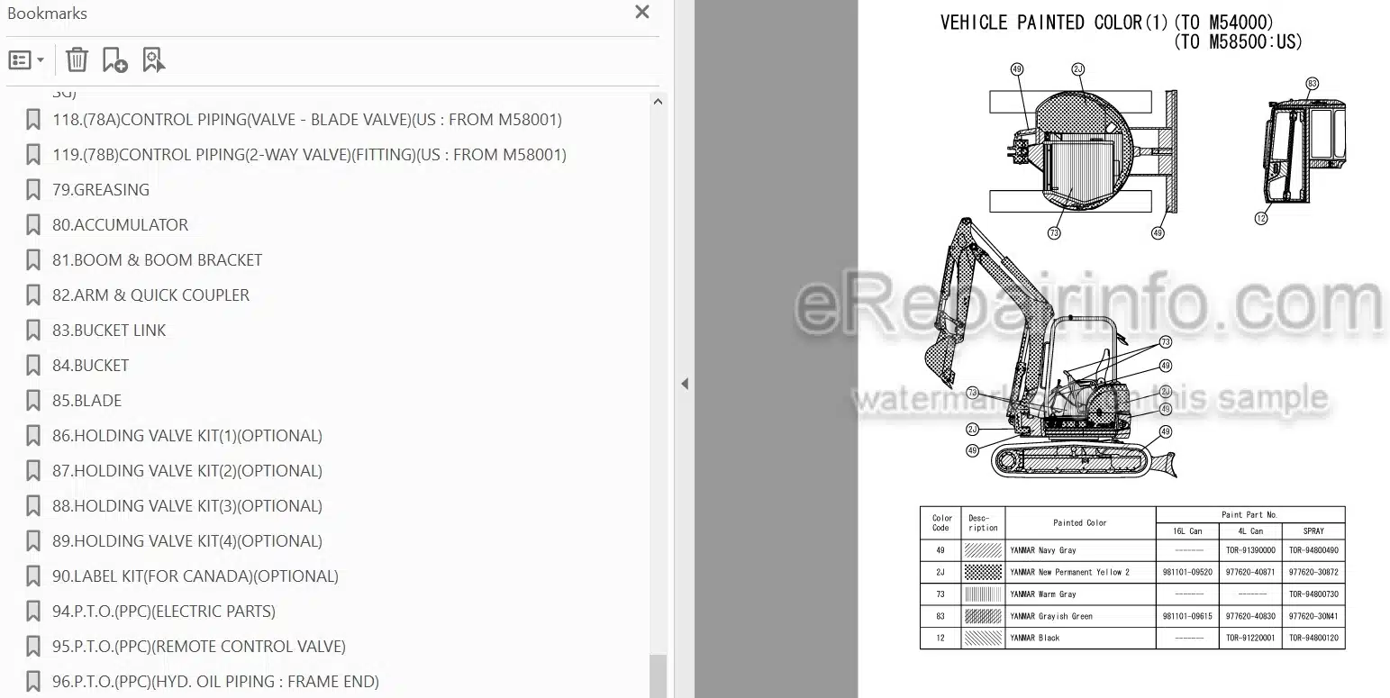 Photo 4 - Yanmar VIO45-5B Parts Catalog Excavator