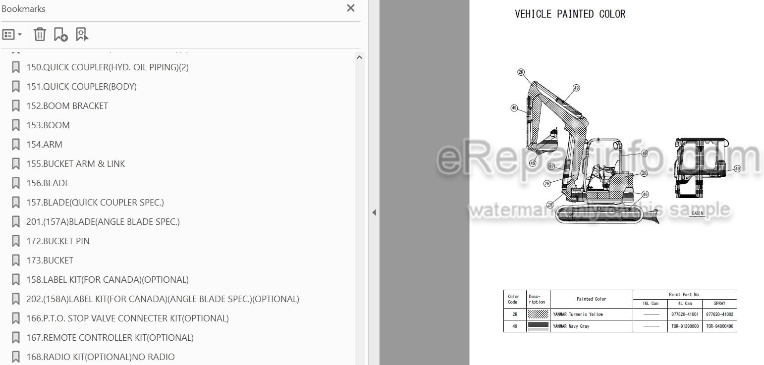 Photo 4 - Yanmar VIO45-6A Parts Catalog Excavator
