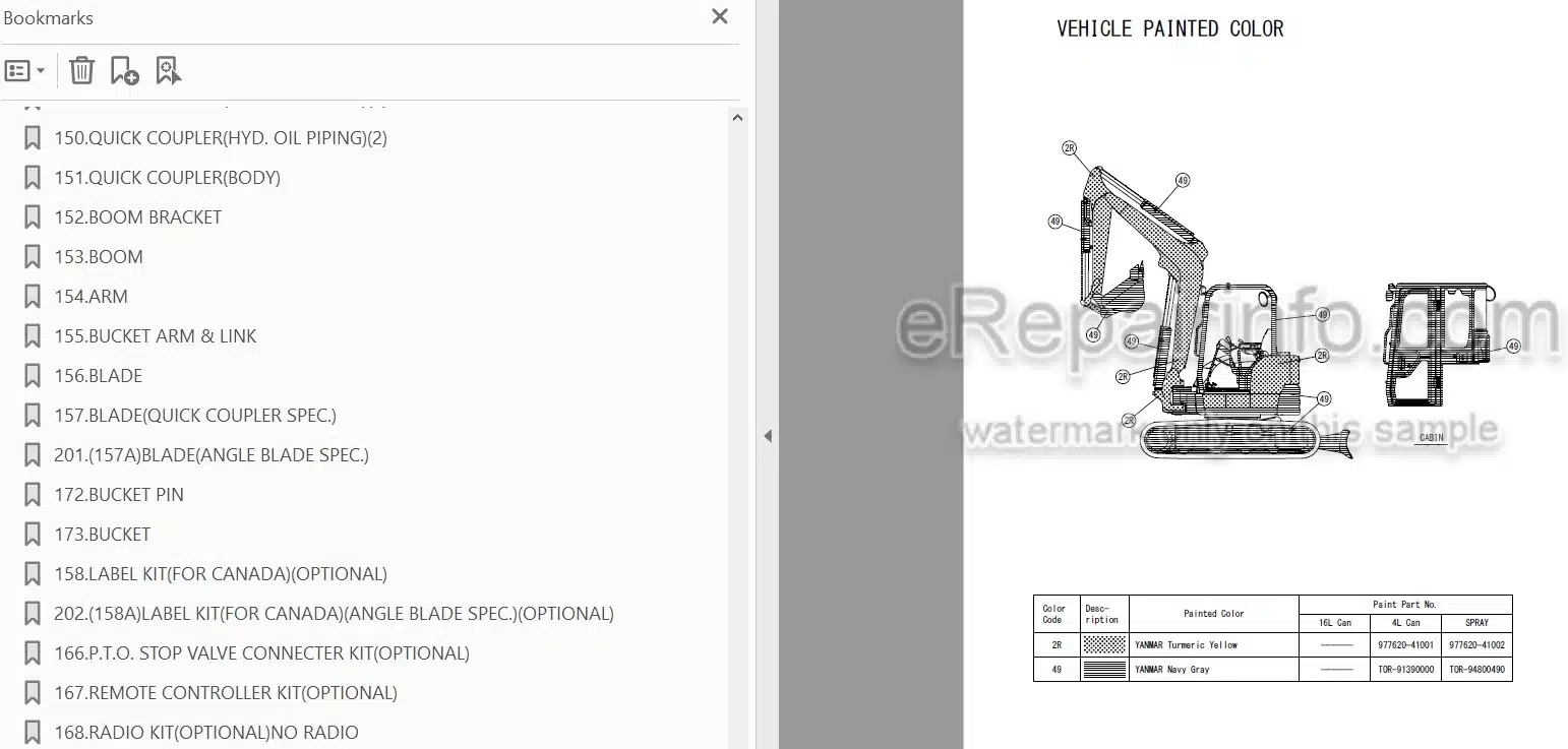 Photo 4 - Yanmar VIO45-6A Parts Catalog Excavator