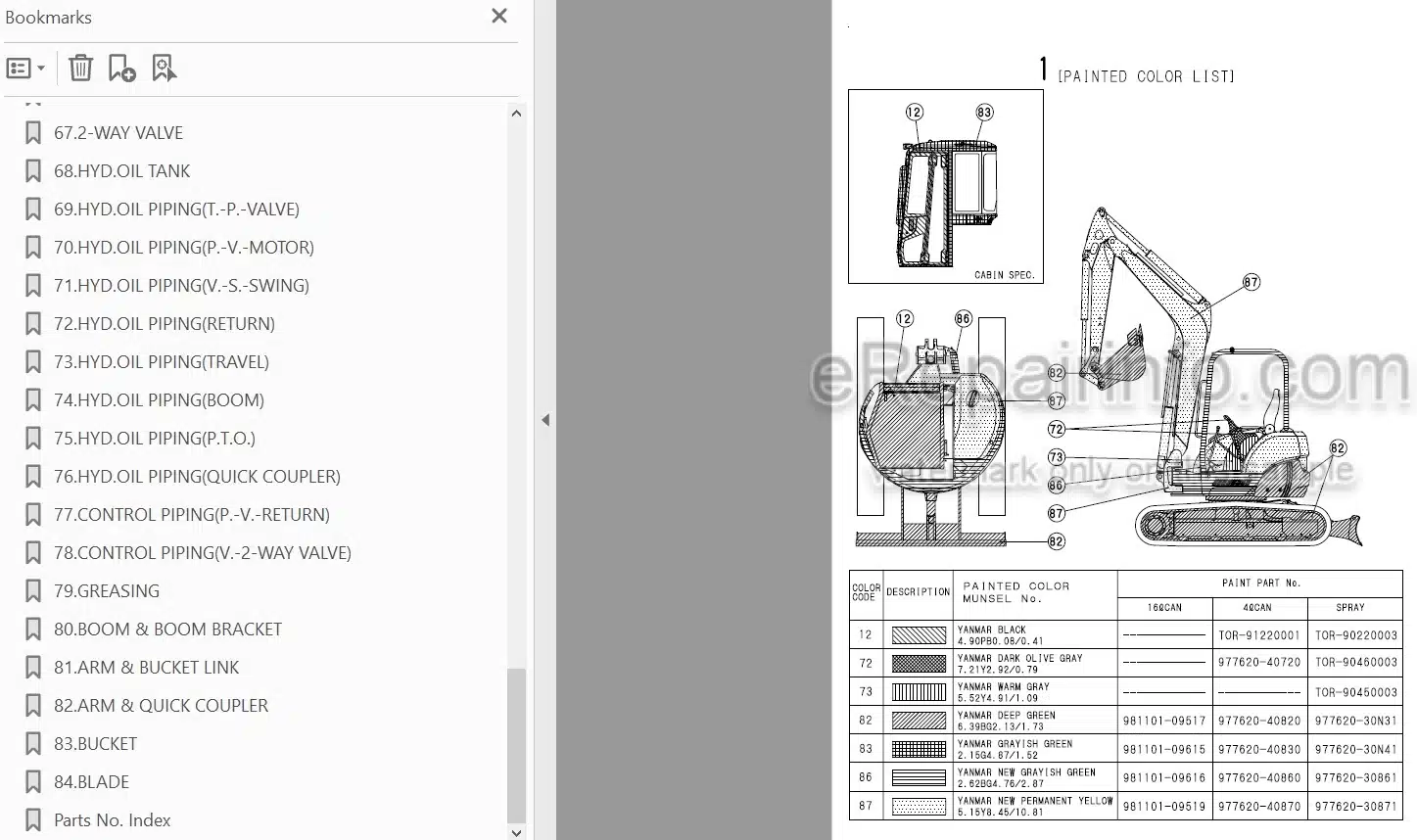 Photo 4 - Yanmar VIO50-2A Parts Catalog Excavator