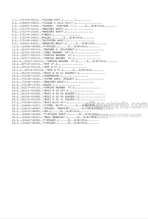 Photo 5 - Yanmar VIO50 Parts Catalog Excavator