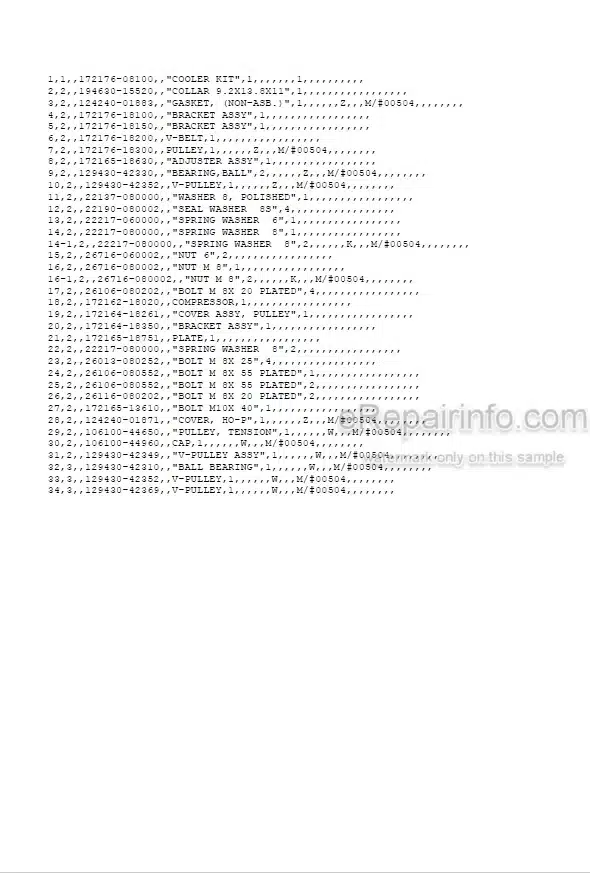Photo 5 - Yanmar VIO50 Parts Catalog Excavator