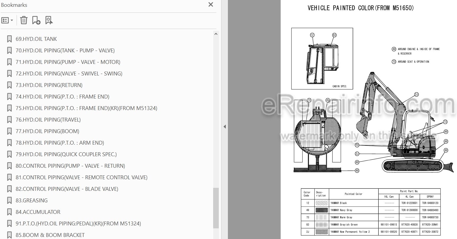 Photo 3 - Yanmar VIO55-5 Parts Catalog Excavator