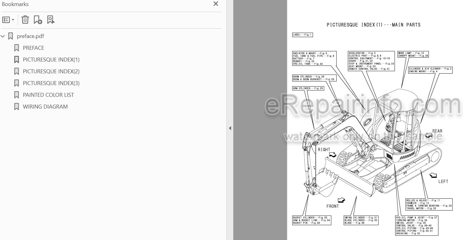 Photo 3 - Yanmar VIO55 Parts Catalog Excavator
