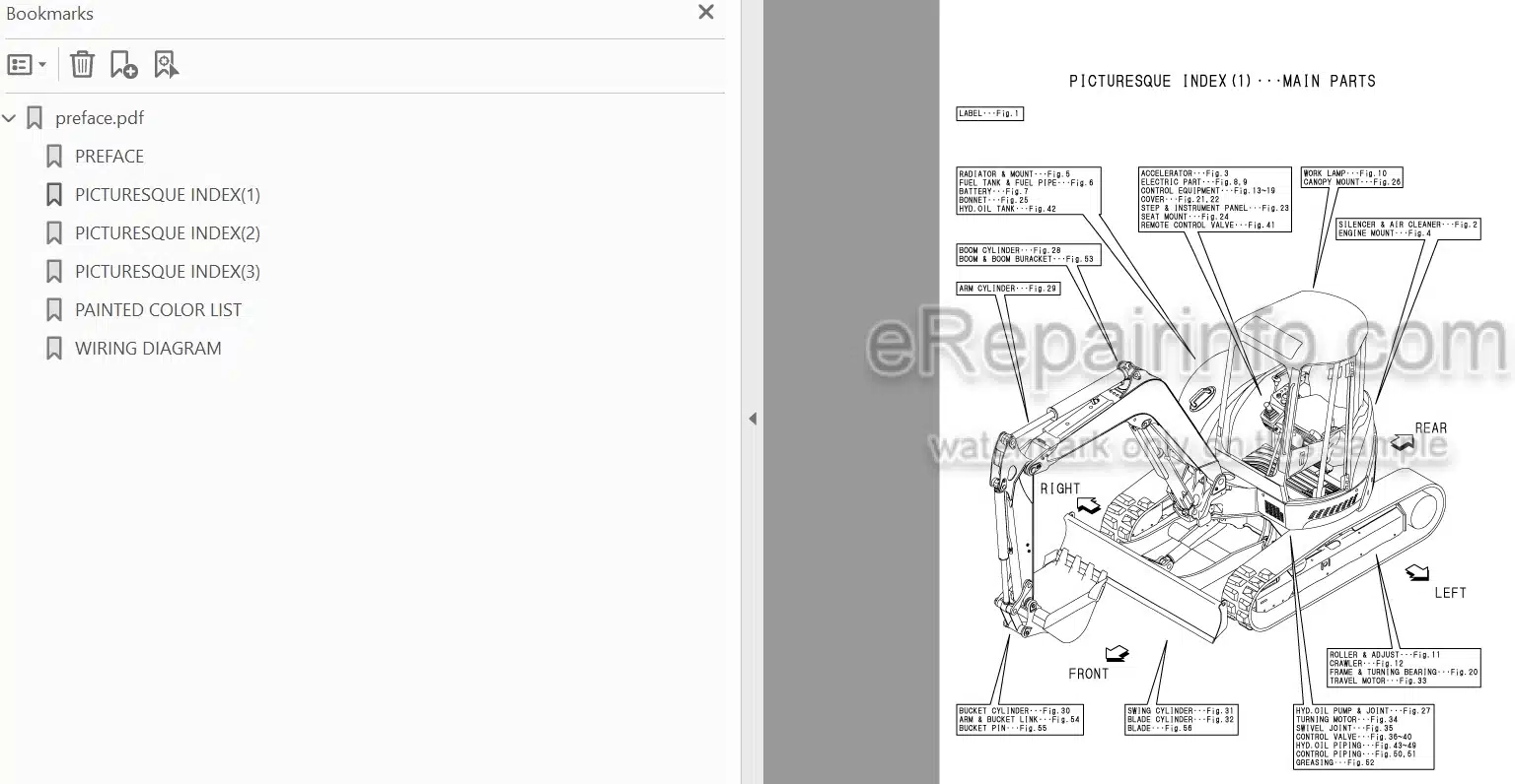 Photo 3 - Yanmar VIO55 Parts Catalog Excavator