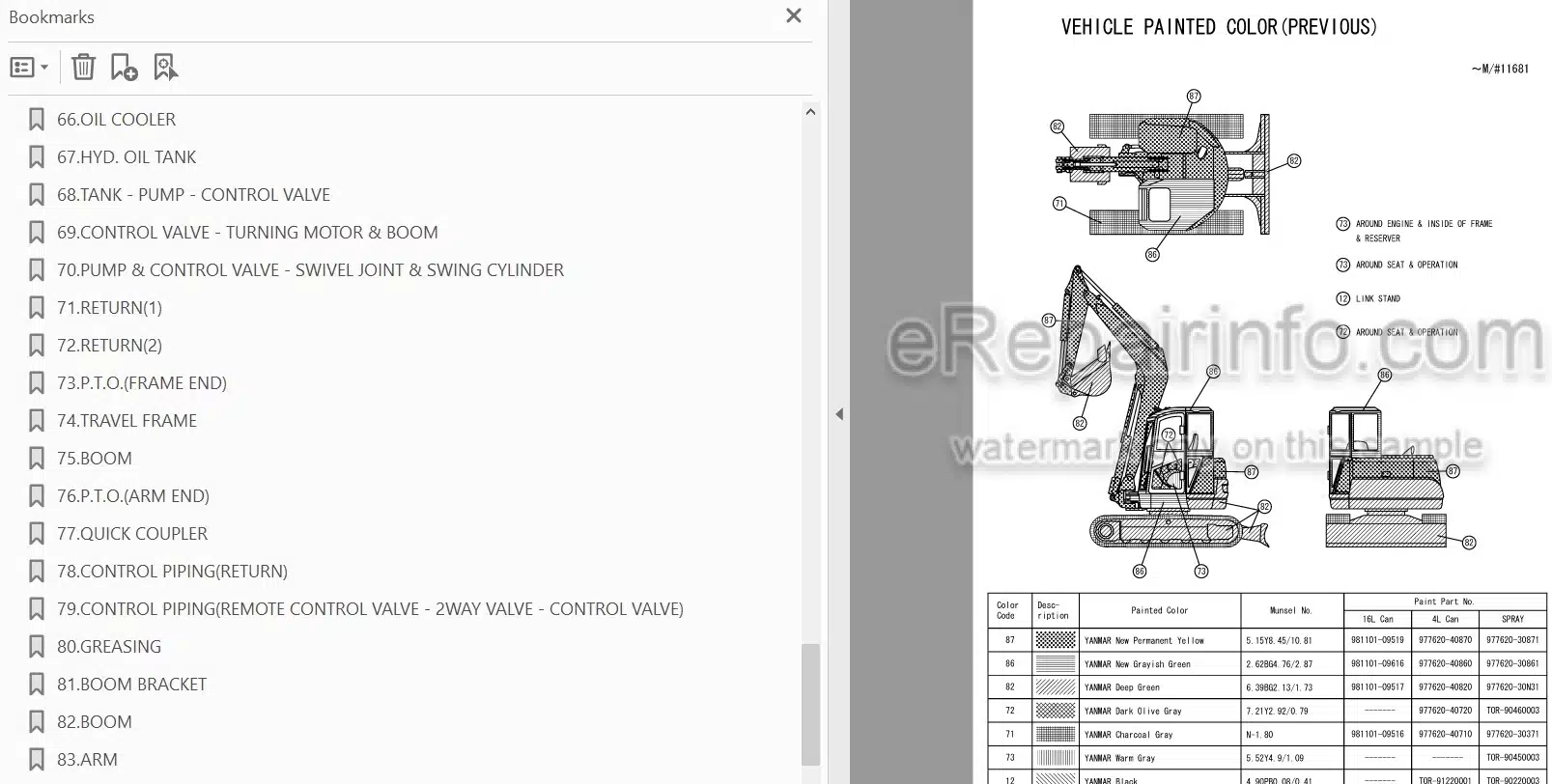 Photo 4 - Yanmar VIO75-A Parts Catalog Excavator